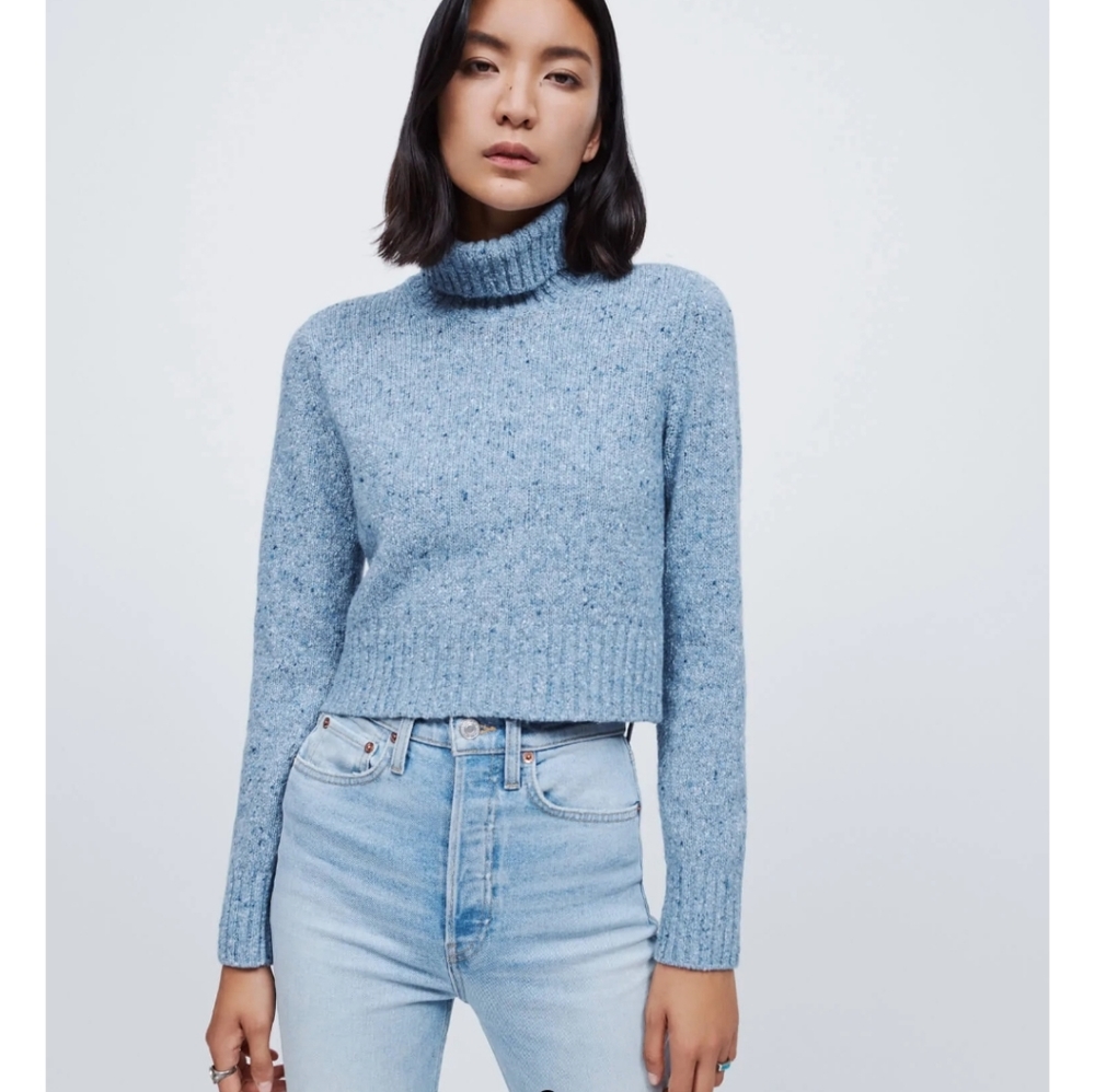 Re/Done 60s Slim Turtleneck Sweater Donegal Sky